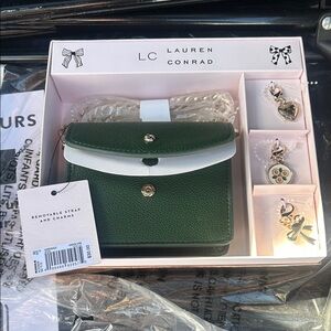 LC Lauren Conrad Green and White Wallet with Charms